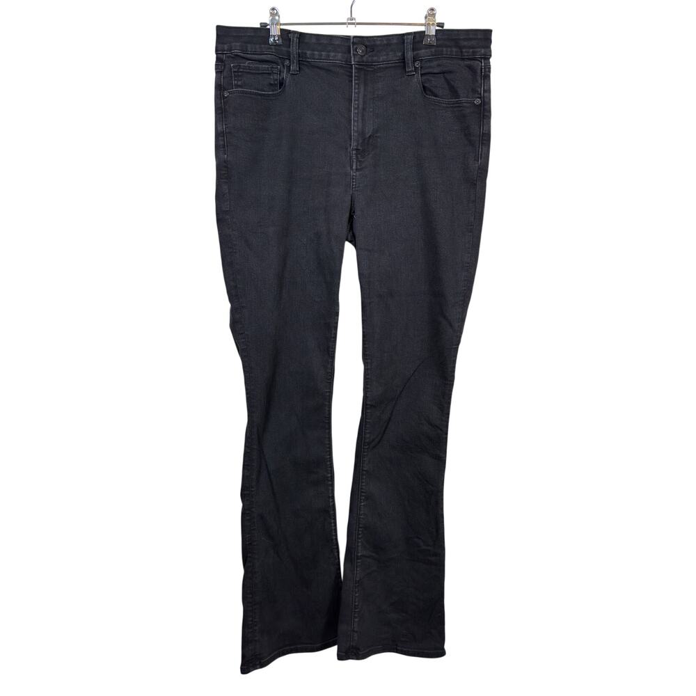 American Eagle Skinny Kick Jeans Womens 14L Black High Rise Next Level Stretch